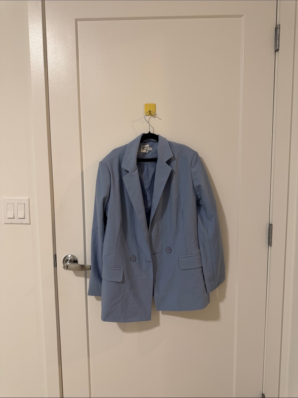 Princess Polly Light Blue Double-Breasted Blazer